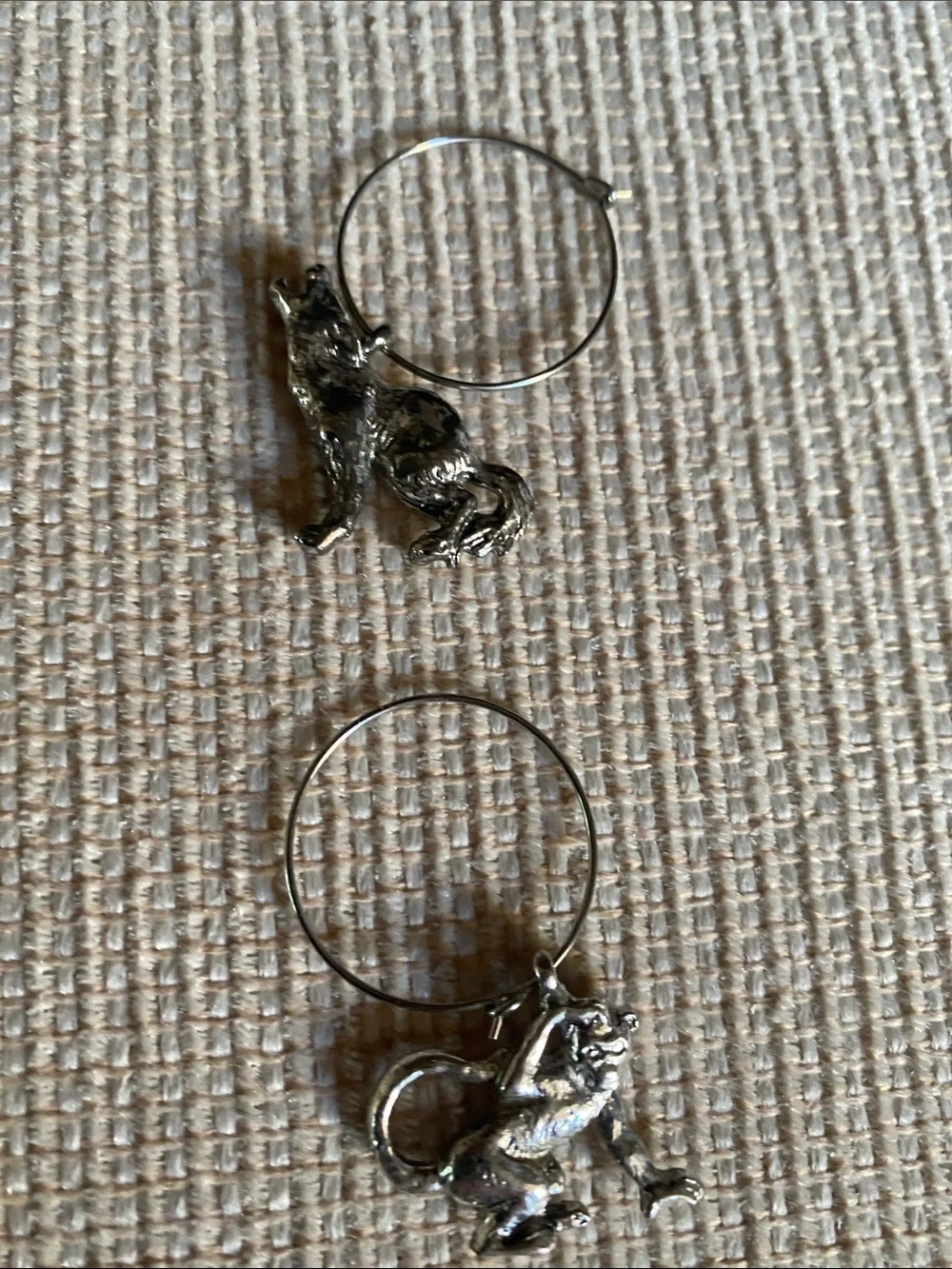 POTTERY BARN - “Safari” 6 Wine stem charms ‘99 New - Vintage